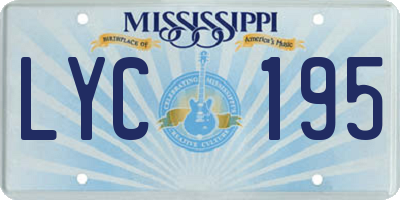 MS license plate LYC195