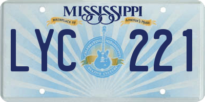 MS license plate LYC221