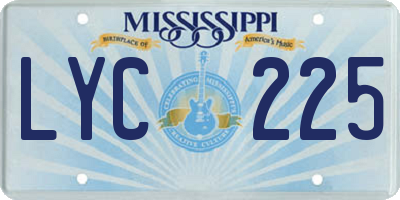 MS license plate LYC225