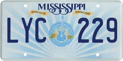 MS license plate LYC229