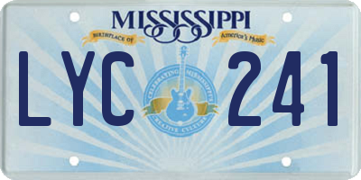 MS license plate LYC241