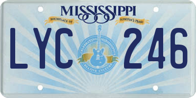 MS license plate LYC246