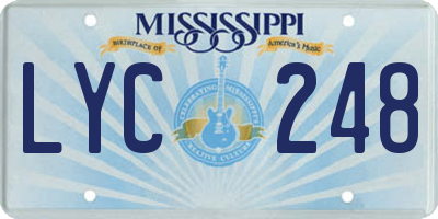 MS license plate LYC248