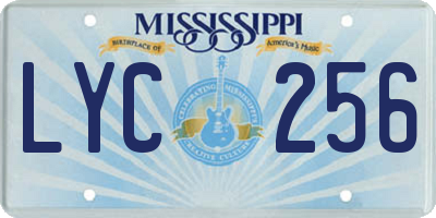 MS license plate LYC256