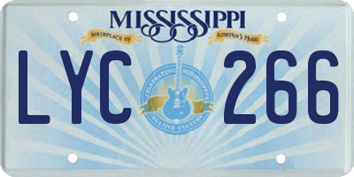 MS license plate LYC266