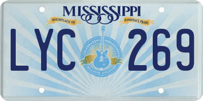 MS license plate LYC269