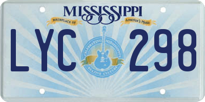 MS license plate LYC298