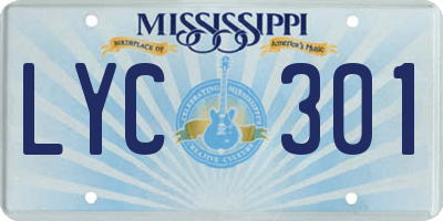 MS license plate LYC301