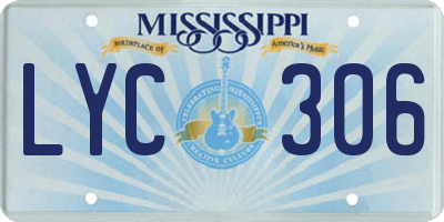 MS license plate LYC306