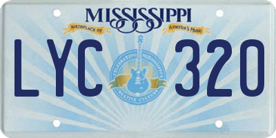 MS license plate LYC320