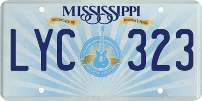 MS license plate LYC323