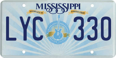 MS license plate LYC330
