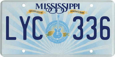 MS license plate LYC336