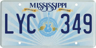 MS license plate LYC349