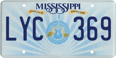 MS license plate LYC369