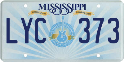 MS license plate LYC373