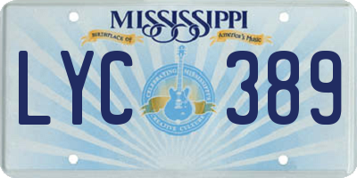 MS license plate LYC389