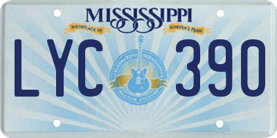 MS license plate LYC390