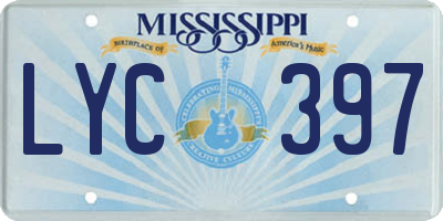 MS license plate LYC397