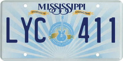 MS license plate LYC411