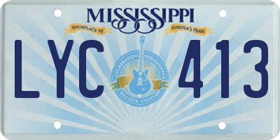 MS license plate LYC413