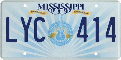 MS license plate LYC414
