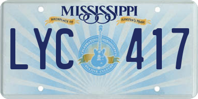 MS license plate LYC417