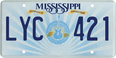 MS license plate LYC421