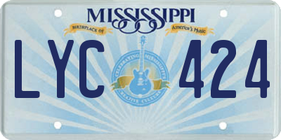 MS license plate LYC424
