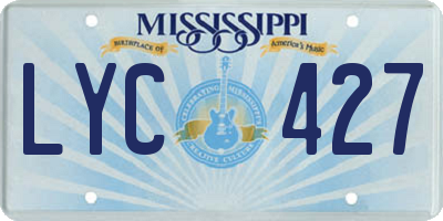 MS license plate LYC427