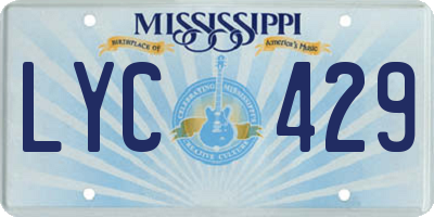 MS license plate LYC429