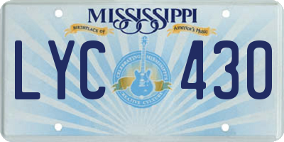 MS license plate LYC430