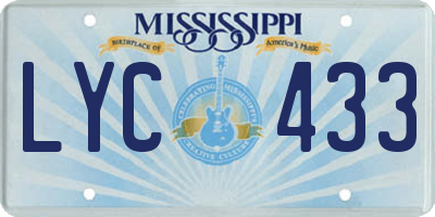 MS license plate LYC433