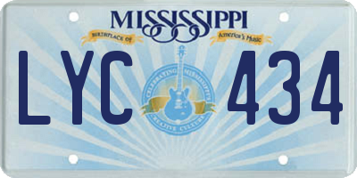 MS license plate LYC434