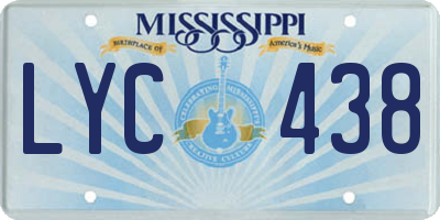 MS license plate LYC438