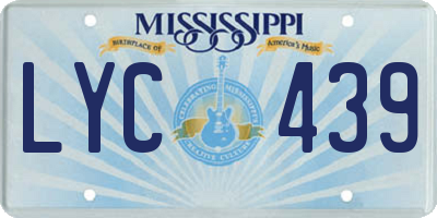 MS license plate LYC439