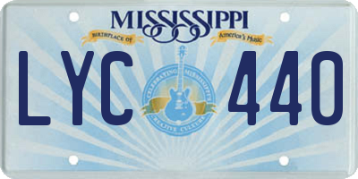 MS license plate LYC440