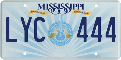MS license plate LYC444