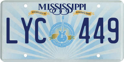 MS license plate LYC449