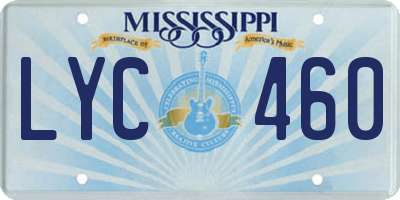 MS license plate LYC460