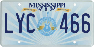 MS license plate LYC466