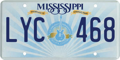 MS license plate LYC468
