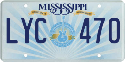 MS license plate LYC470