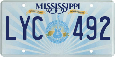 MS license plate LYC492