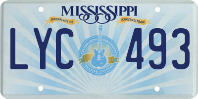 MS license plate LYC493