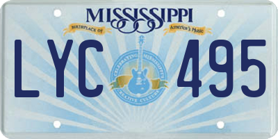 MS license plate LYC495