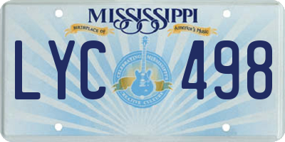 MS license plate LYC498