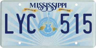 MS license plate LYC515