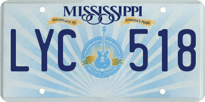 MS license plate LYC518