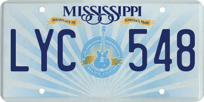 MS license plate LYC548